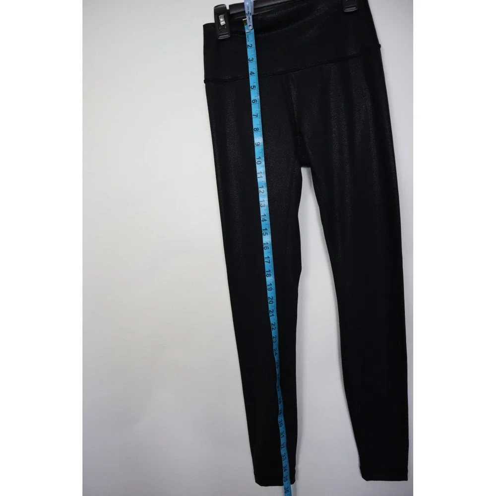 Lululemon‎ Women's Black Foil Wunder Under High Rise Tight - Picture 6 of 8